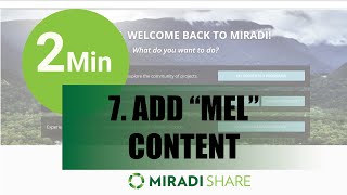 7. ADD MONITORING, EVALUATION & LEARNING (MEL) CONTENT