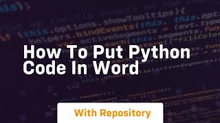 how to put python code in word