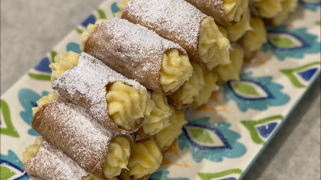 Gluten Free cannoli with vanilla custard