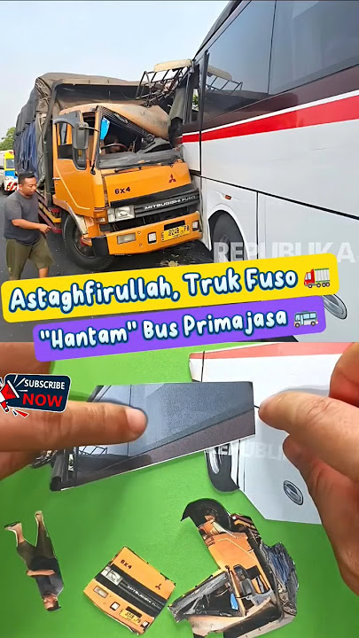 Truk Fuso 🚛 'Tabrak' 💢 Belakang Bus Primajasa di Tol #shorts #accidenttruck #truck #truk