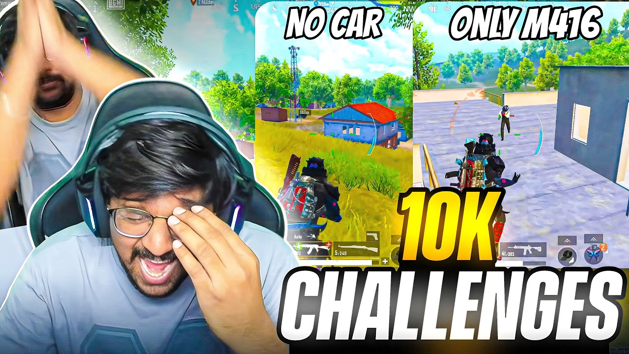 10K Challenges - No Car Challenge 😱 | Only M416 Challenge 😫 | #warriorislive #highlights
