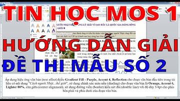 Tin học MOS 1 (Windows - Word) - Đề thi mẫu số 2