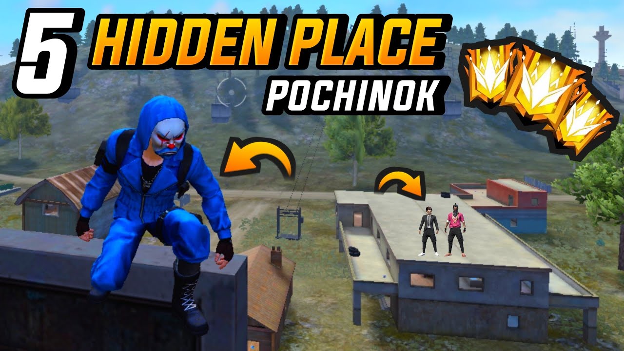 Free fire top 5 hide place in pochinok bermuda | free fire hide place in pochinok | GST free fire