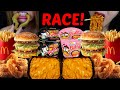 ASMR MCDONALDS RACE MAC CHEESE BIG MAC BULDAK CARBONARA NOODLES ONION RINGS 먹방 