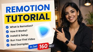Remotion in 160 Seconds | The easiest way to create professional videos using React code! 
