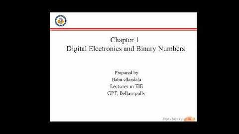 Lecture 1 Introduction to digital electronics and number systems