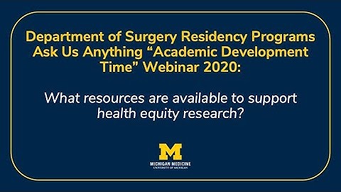 "Academic Development Time" Ask Us Anything: Health Equity Research