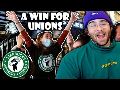 Thumbnail for HasanAbi reacts to FIRST Unionized STARBUCKS | Union Talk ft. Bernie Sanders