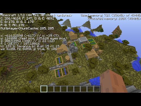 Minecraft Npc Village Seed 1 7 10 Three Diamond Mountain Canyon Village Youtube