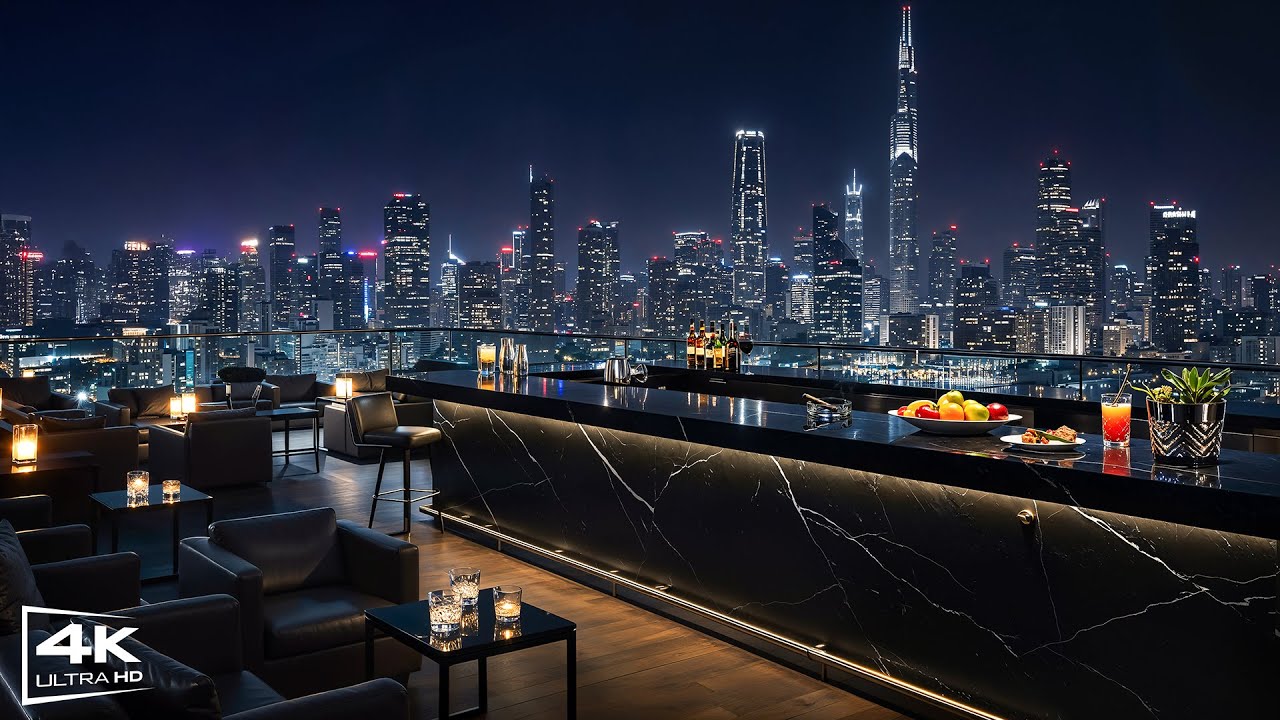 Image showcasing New York Rooftop Jazz Lounge 🍷 Relaxing Bar Jazz with Stunning City ...