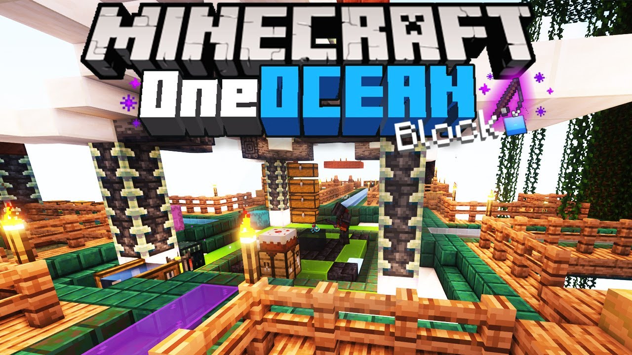 Minecraft HARDCORE na...ONE OCEAN BLOCK!🧊 #5 - YouTube