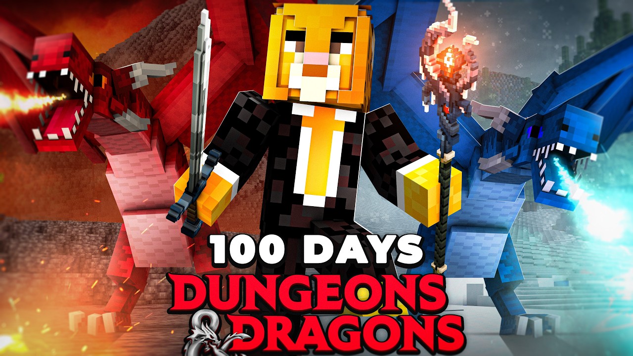 I Spent 100 Days in DUNGEONS & DRAGONS Minecraft