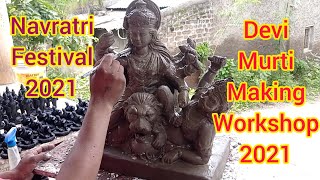 Navratri Festival 2021 | How to make Maa Durga idol | Mitti ka Maa Durga murti banana | Eco friendly