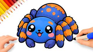 HOW TO DRAW AN EASY KAWAII SPIDER 🕷️ screenshot 3