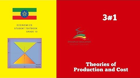 Ethiopian Grade 10 Economics 3#1 Theories of Production and Cost