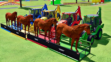 HORSE TRANSPORTING BY CAT BACKHOE LOADERS IN FARMING SIMULATOR22 I I