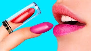 13 BEAUTY TIPS TO MAKE YOU A STAR / DIY LIPSTICK AND LIP ART IDEAS screenshot 1