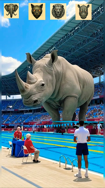 elephant vs bufailo vs cheetah vs lion vs rhino vs tiger #shorts #animalolympics #shortsfeed