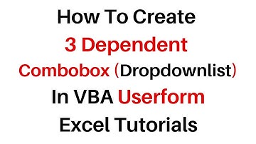 VBA UserForm 3 Dependent Combobox Dropdown List