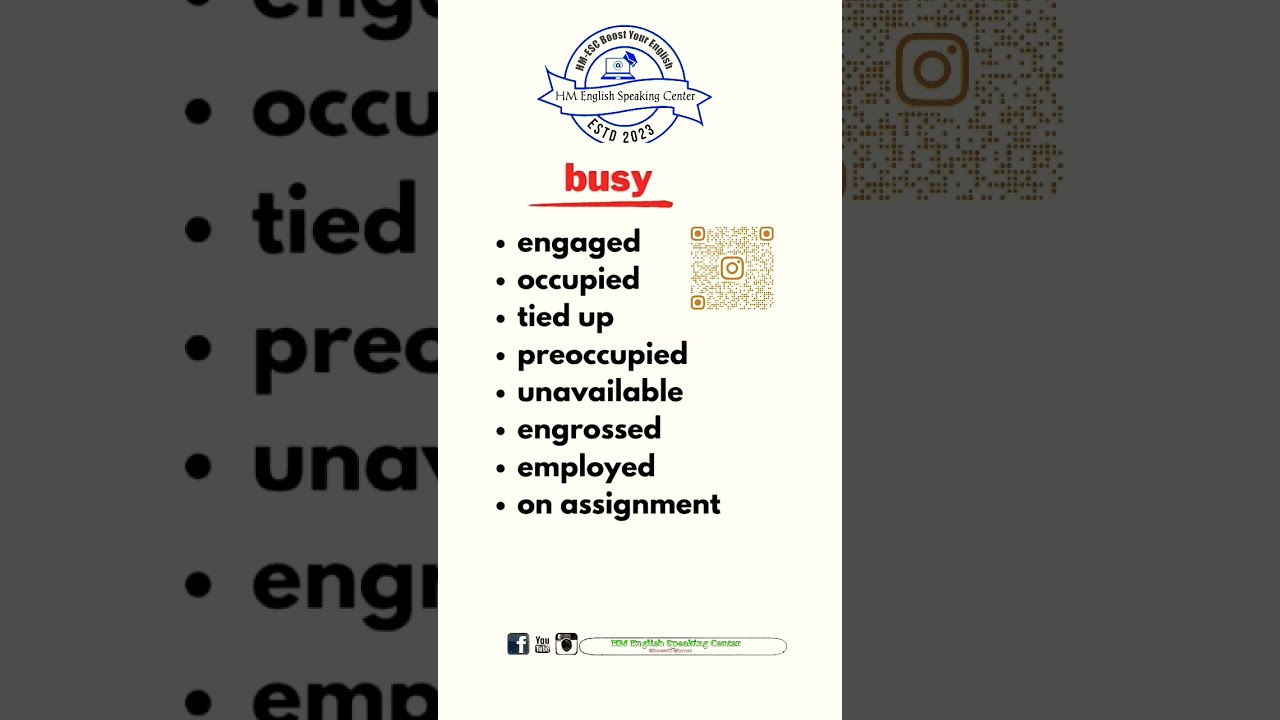 Synonyms Of Busy HMESC YouTube Synonyms Of Busy HMESC YouTube