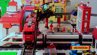 Lego multi train crash - stop motion story video | ST038 | Lego train crash slow motion | Legobricks