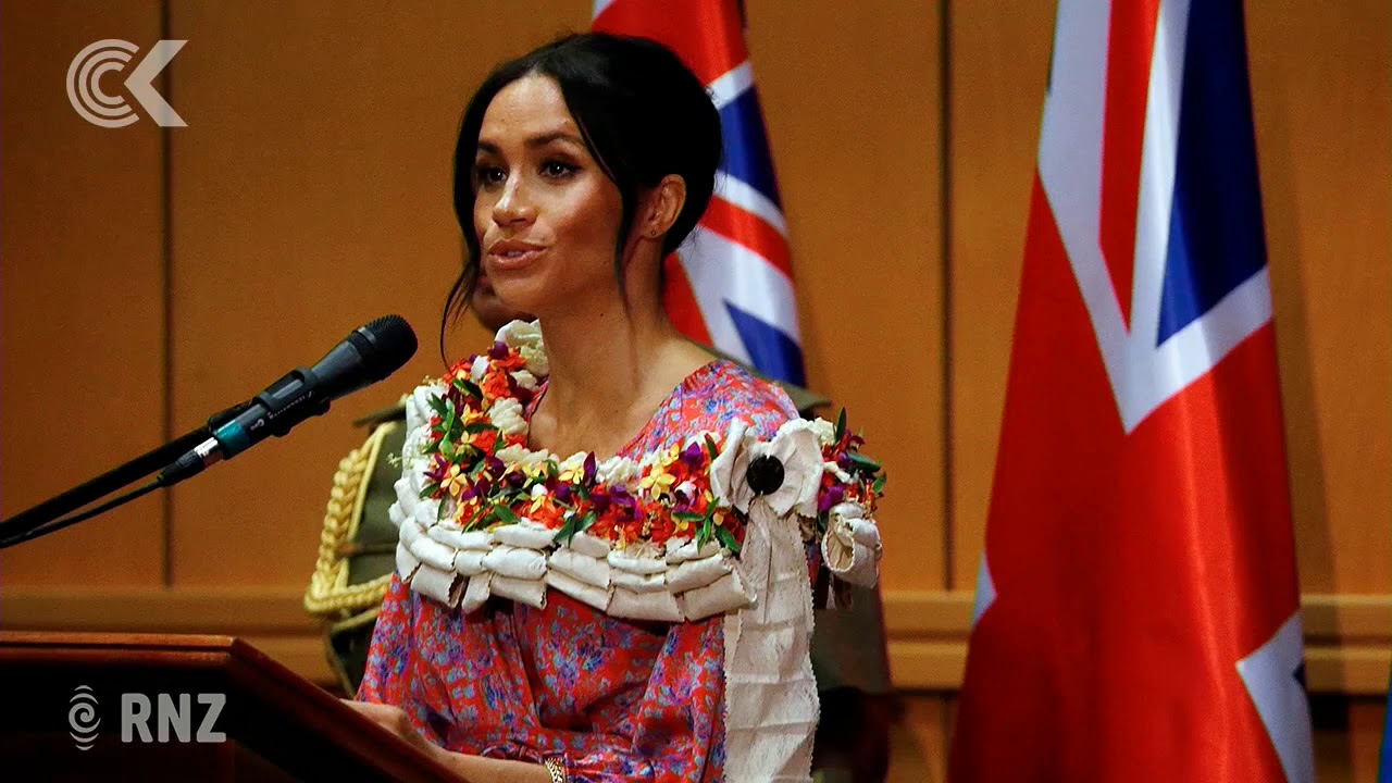 newspaper mockup Duchess of Sussex rushed out of Fiji market over security concerns
