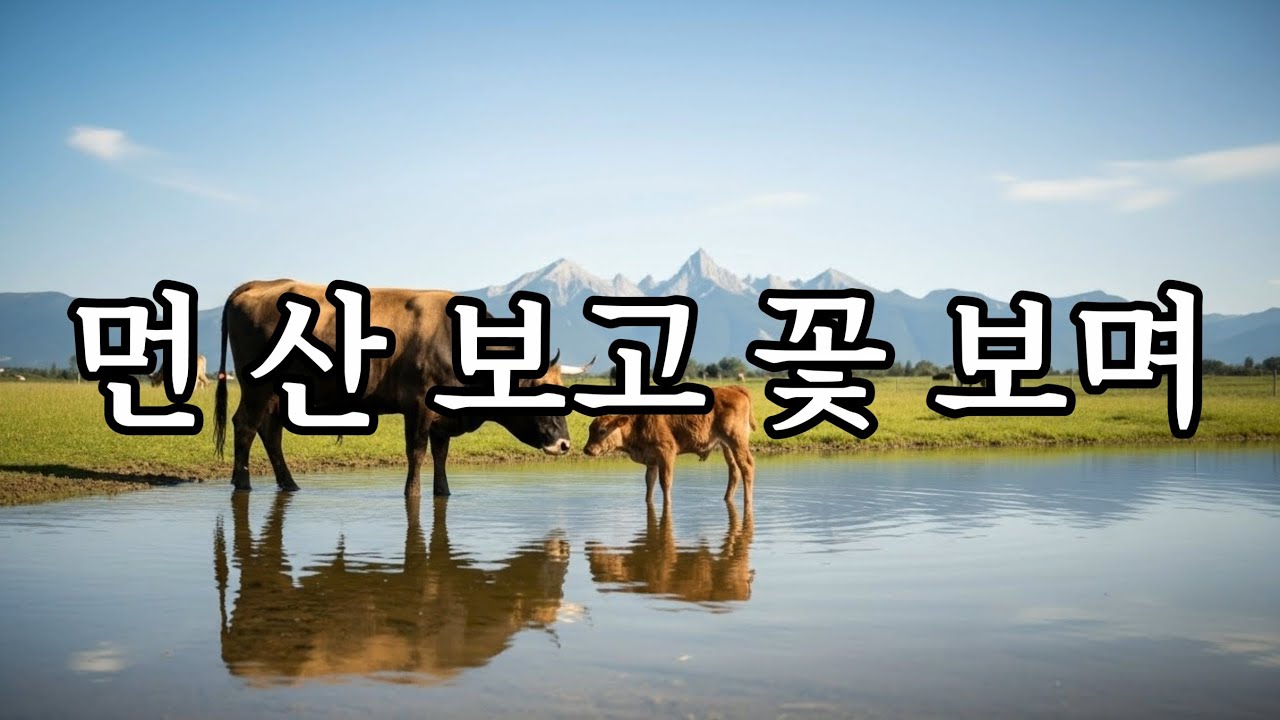 먼 산 보고 꽃 보며