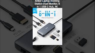 Anker Laptop Docking Station Dual Monitor, 8 in 1 USB C Hub, 4K Dual Monitor with 2 HDMI, 1 Gbps Hub