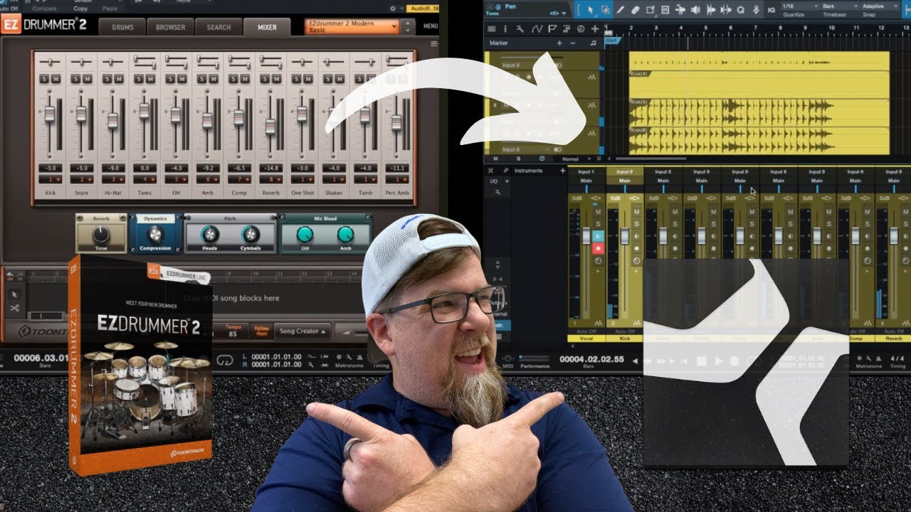 EZDrummer To Separate Drum Stems - Studio One