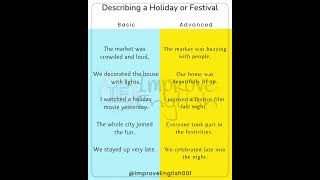 Describe holiday or festival in English task #practice #english #speaking #holiday #fastival