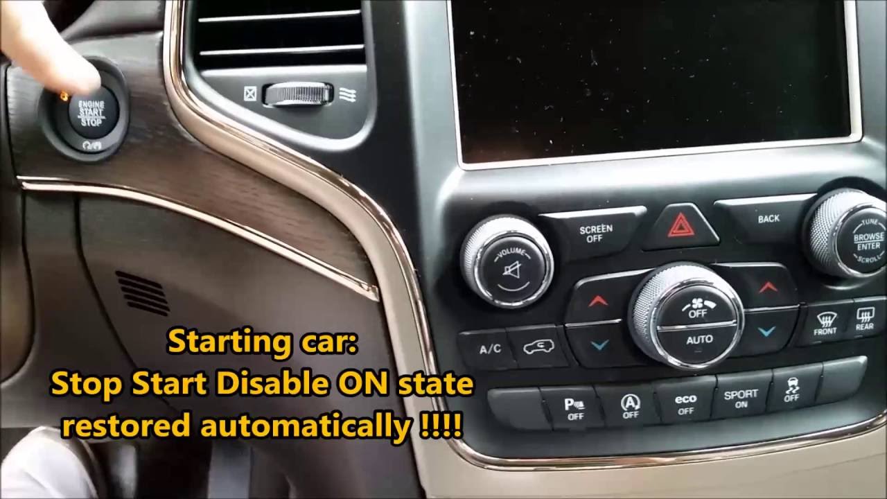 2020 Jeep Cherokee Auto Start Stop Disable