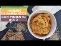 HUMMUS DE GARBANZOS CON PIMIENTO ROJO | Cómo hacer hummus sin tahini | Hummus casero