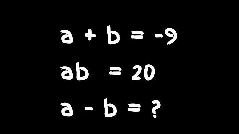 Find the value of a-b then a+b=-9 and ab=20
