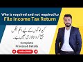Who is required to File income tax return | No Income Tax Return Required to File | Complete List