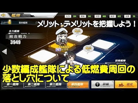 アズレン 少数編成艦隊による 低燃費周回の落とし穴について アズールレーン Youtube