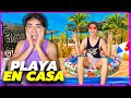 ¿CÓMO CONSTRUIR UNA PLAYA EN TU CASA? ☀️🏝️  || Serch y Uriel