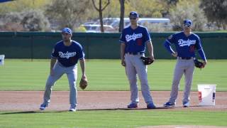 Fielding Drills w/ Seager, Turner, Utley and Forsythe | Dodgers Spring Training 2017