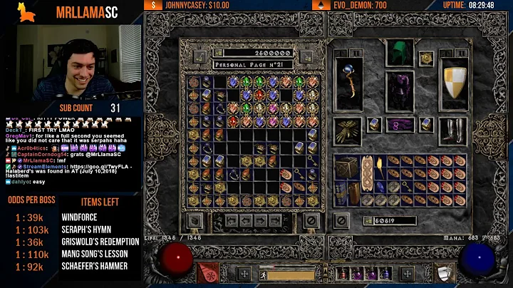 Diablo 2 - Holy Grail Sorc - GG FIND #63!!! - FOUR ITEMS REMAIN