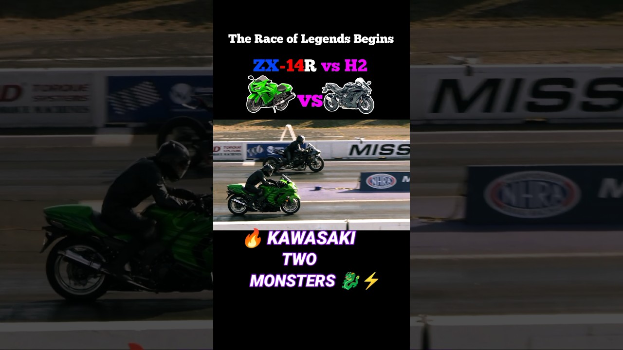 Kawasaki H2 vs ZX-14R — two legendary machines face off.