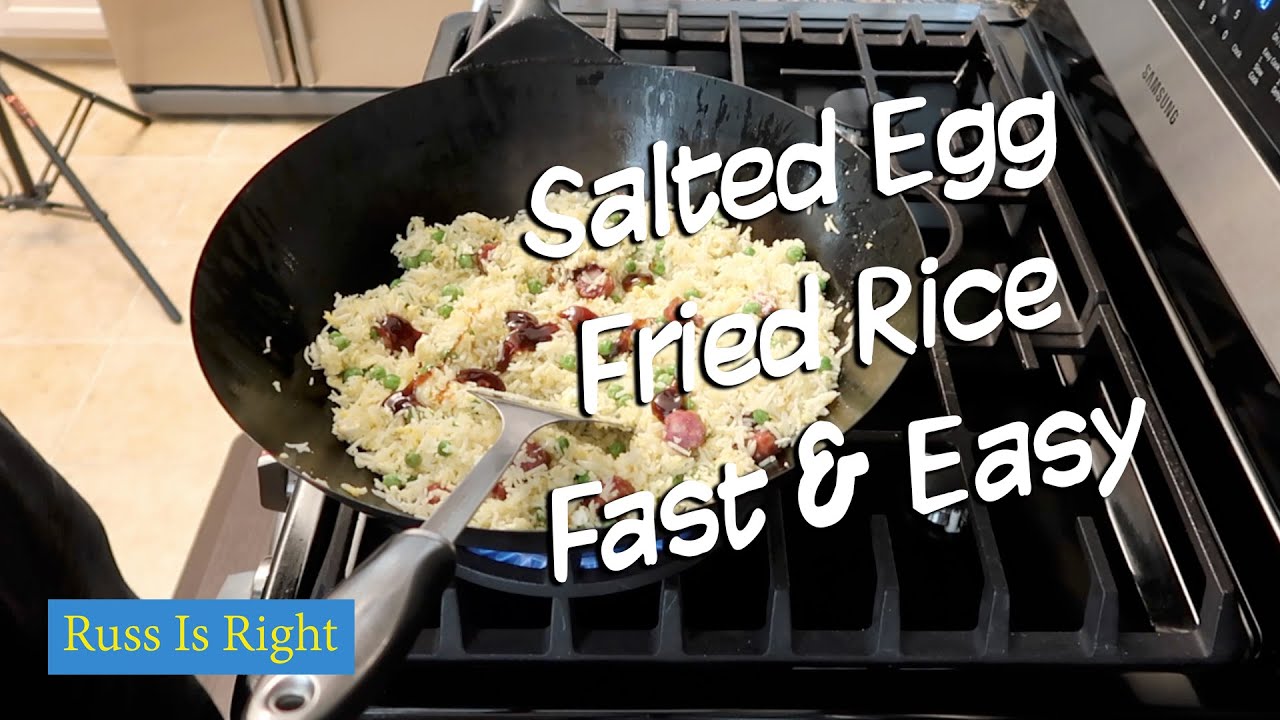 Salted Egg Fried Rice -  Fast and Easy