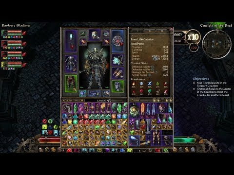 Grim Dawn v1.0.6.0 - Crucible Wave 150 - 170 HC Gladiator Cabalist Pet Build