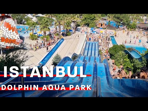 Istanbul Water Park | Walking Tour In Dolphin Aqua Park In Bahcesehir | 31 July 2022 | 4K UHD 60 FPS