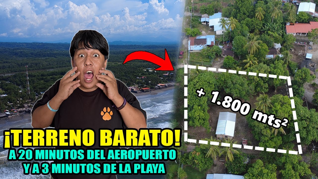 ¡REMATO TERRENO! a 3 minutos de playa las hojas y a 20 minutos del aeropuerto en El Salvador