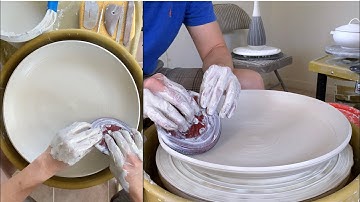 453. Throwing a 7-Lb Large Platter with Hsin-Chuen Lin 林新春 7磅大盤拉坯示範