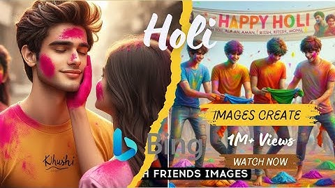 Happy Holi Ai Photo Editing 2024 | Holi Ka Photo Kaise Banaye | Bing Image Creator 2024