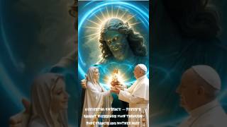 🕊✝️A Celestial Embrace — Jesus’s Radiant Blessings Flow Through Pope Francis and Mother Mary✝️🕊