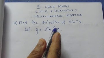 CBSE NCERT CLASS 11 MATHS LIMITS & DERIVATIVES MISCELLANEOUS EX SUM 19 (SOLUTION IN ENGLISH)