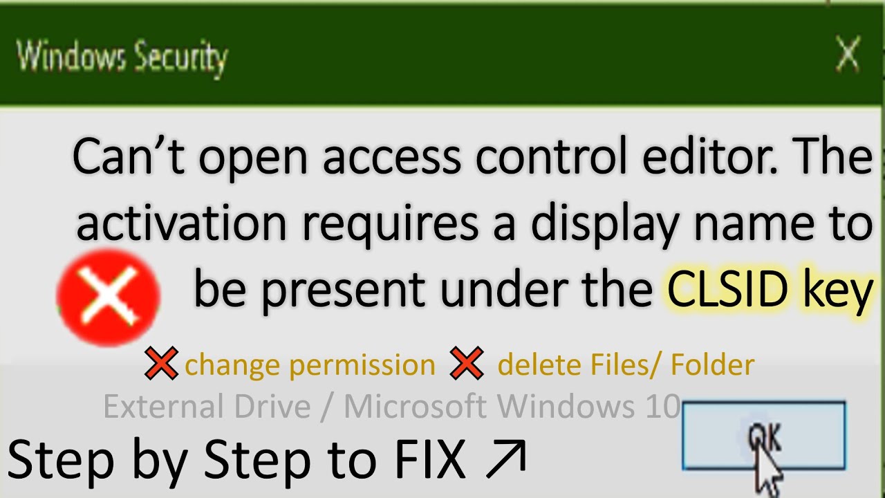 Cannot Open Access Control Editor