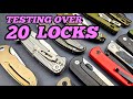 Spine Wack Testing Over 20 Knife Locks Which Ones Will Fail ?