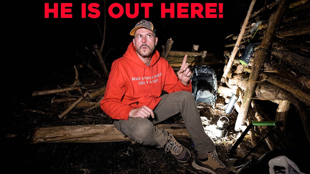 (HE IS AFTER ME!) TERRIFYING NIGHT ALONE in My Bushwhack Shelter in the HAUNTED MURDERER WOODS